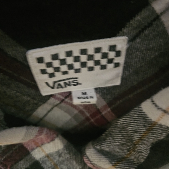 VANS Cotton Flannel Off The Wall Button Down Shirt Women M - Picture 3 of 5